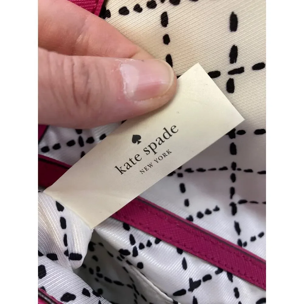 KATE SPADE, SMALL PINK RECTANGULAR SAFFIANO LEATHER CLUTCH